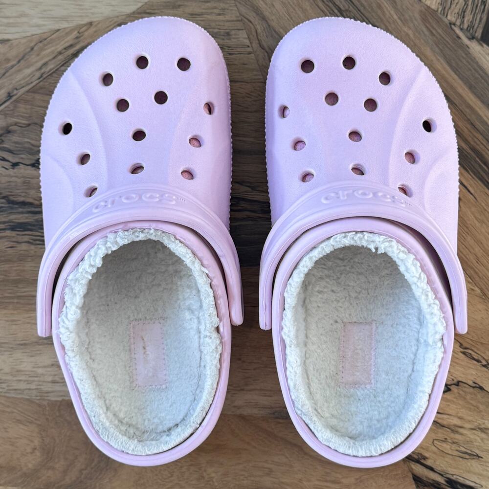 Crocs Ralen Lined Clogs Women's Size 6 - Ballerina Pink Fuzzy Slippers Coquette - Picture 8 of 15